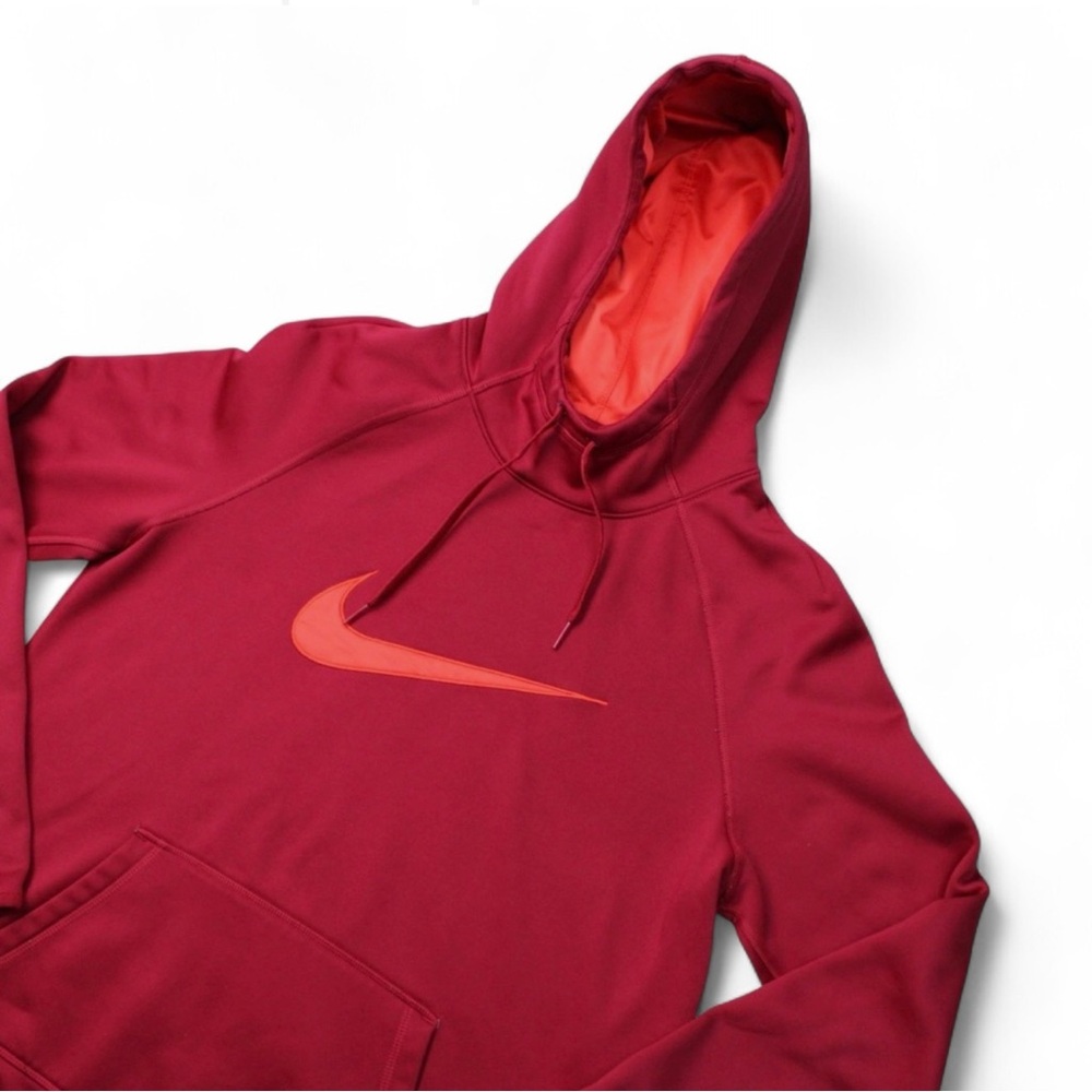 Nike Dri-FIT Hoodie Red Maroon Orange Swoosh Size M